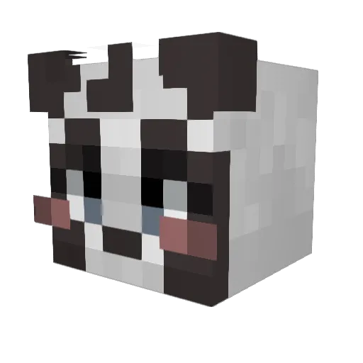 OneTea_Sad Minecraft avatar head, 3D render