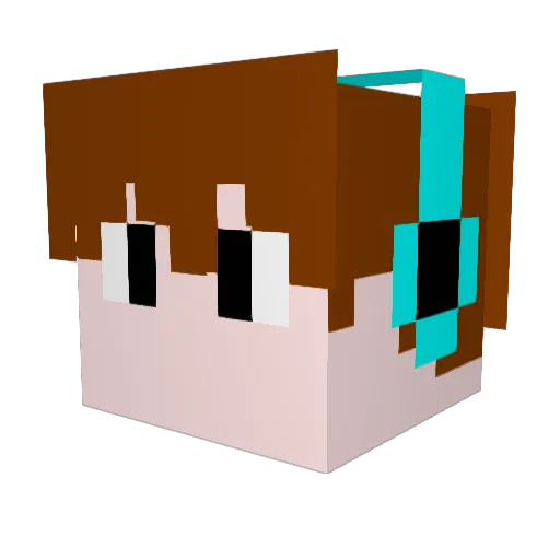 OneTwoFish Minecraft avatar head, 3D render