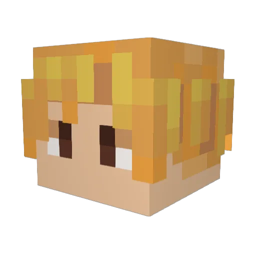 One_Mao_qiu Minecraft avatar head, 3D render