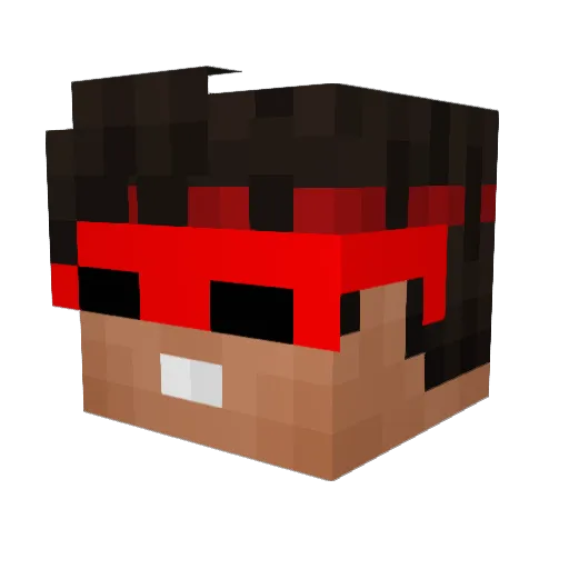 One_Samurai Minecraft avatar head, 3D render