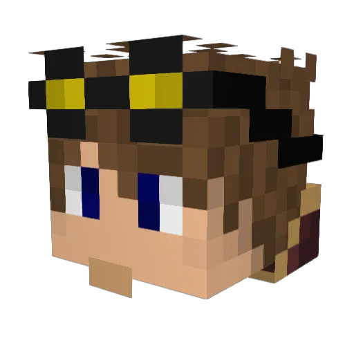 OnesMissing Minecraft avatar head, 3D render