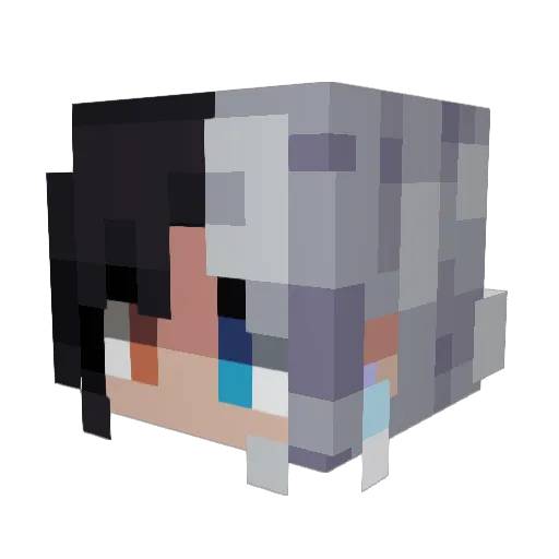 Oni_Hikari Minecraft avatar head, 3D render