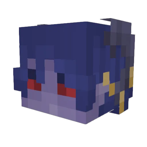 Onigirikatze Minecraft avatar head, 3D render