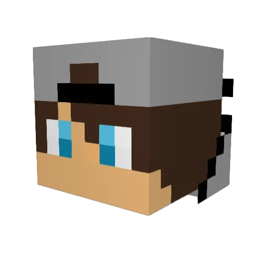 Oniikama Minecraft avatar head, 3D render