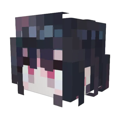 Onikata_Kayoko_0 Minecraft avatar head, 3D render