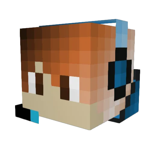 OnilLuek Minecraft avatar head, 3D render