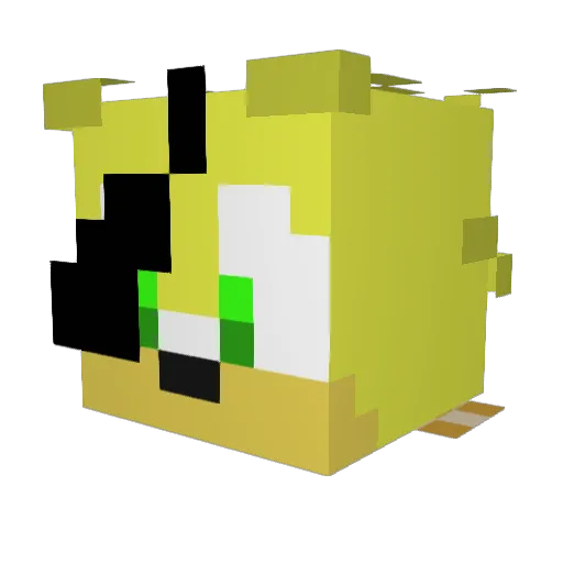 OnionFingers Minecraft avatar head, 3D render