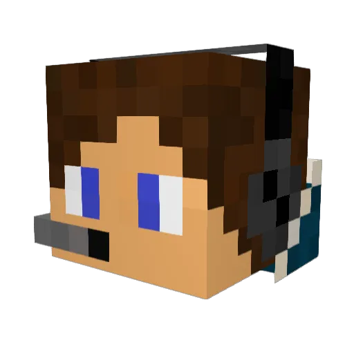 Onixside Minecraft avatar head, 3D render