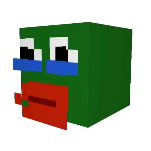 OnkelFolie Minecraft avatar head, 3D render