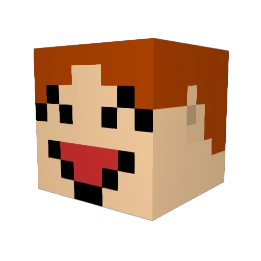 Online Minecraft avatar head, 3D render