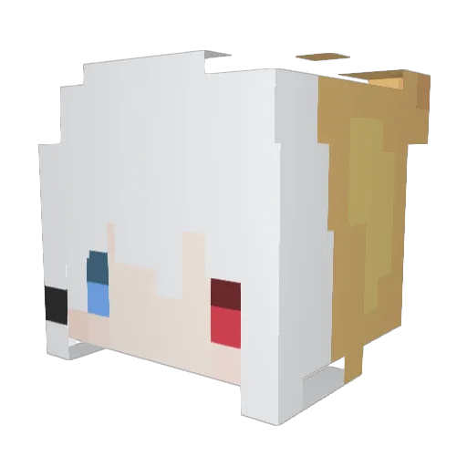 Onlines Minecraft avatar head, 3D render