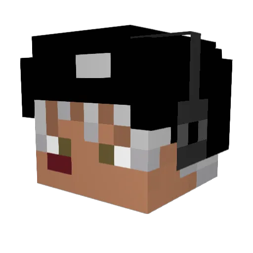 Only3ziz Minecraft avatar head, 3D render