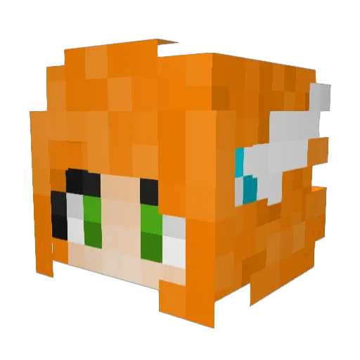 OnlyAngryGing Minecraft avatar head, 3D render