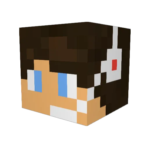 OnlyDarkminer Minecraft avatar head, 3D render