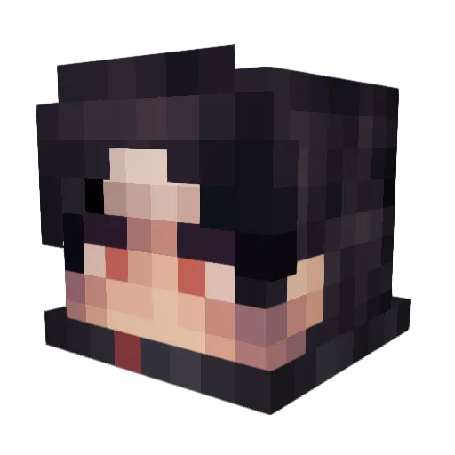 OnlyMikasa Minecraft avatar head, 3D render
