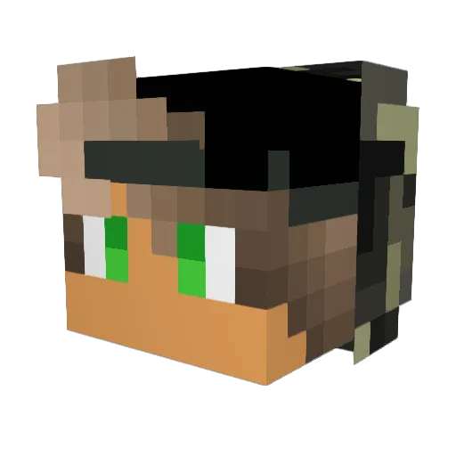 OnlyRaskat Minecraft avatar head, 3D render