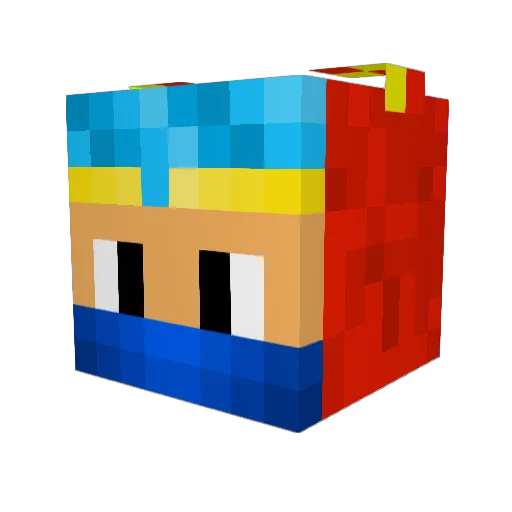 OnlyRedfire Minecraft avatar head, 3D render