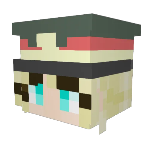 OnlyTheRailgun Minecraft avatar head, 3D render