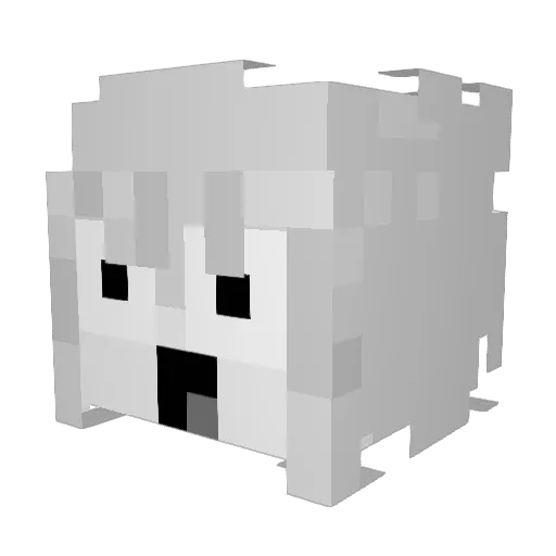 Only_Open Minecraft avatar head, 3D render