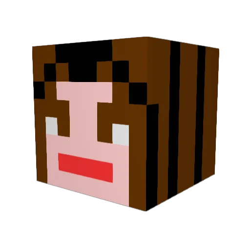 Onna Minecraft avatar head, 3D render