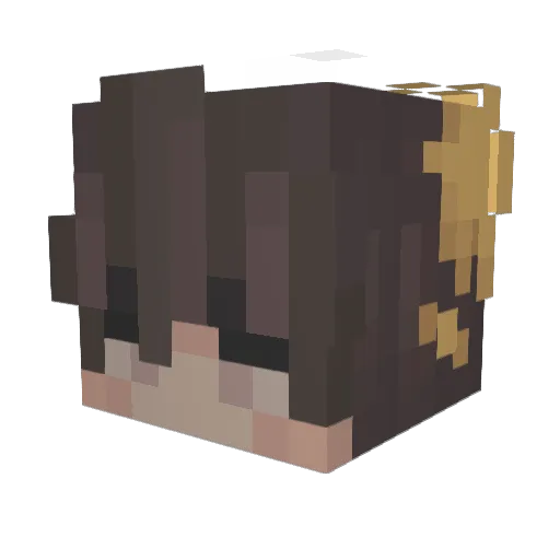 Onrecht Minecraft avatar head, 3D render