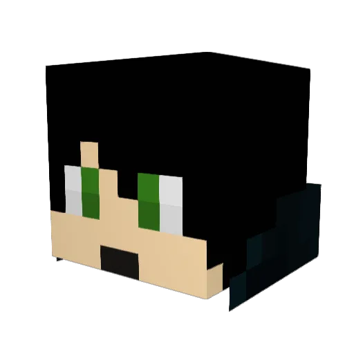 Ontros Minecraft avatar head, 3D render