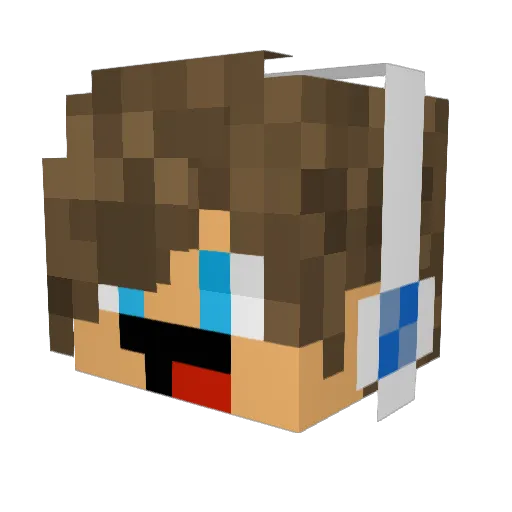 Onvysper Minecraft avatar head, 3D render
