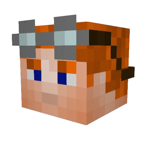 Onyxan Minecraft avatar head, 3D render