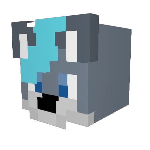 Onyxbandit Minecraft avatar head, 3D render