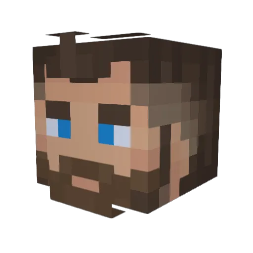 Onyxing Minecraft avatar head, 3D render
