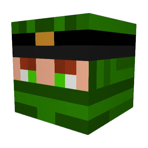 Oockan Minecraft avatar head, 3D render