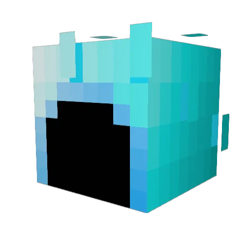 Ooftical Minecraft avatar head, 3D render