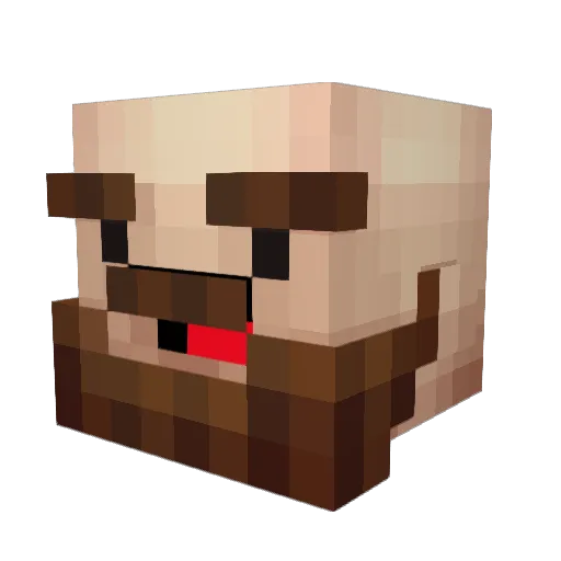 Oogaa Minecraft avatar head, 3D render