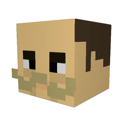 Oogouey Minecraft avatar head, 3D render