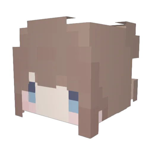 Oohinata Minecraft avatar head, 3D render
