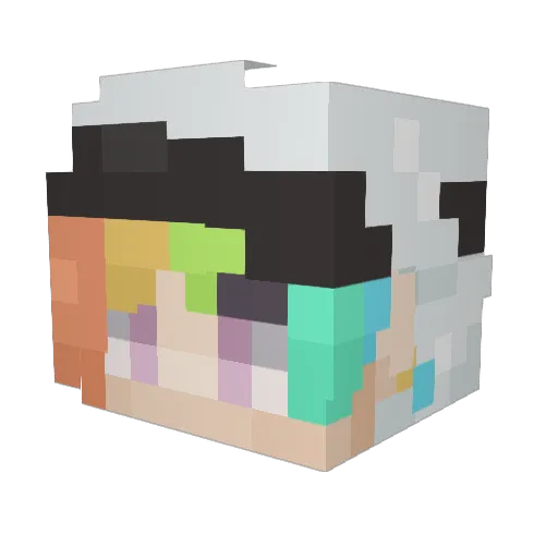 OokamiGame Minecraft avatar head, 3D render