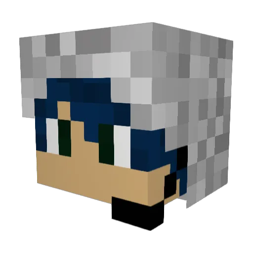OokamiKunGaming Minecraft avatar head, 3D render