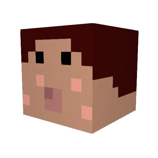 OokamiLP Minecraft avatar head, 3D render
