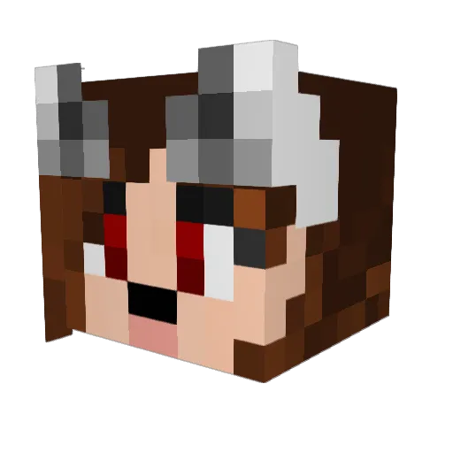 Ookami_son Minecraft avatar head, 3D render