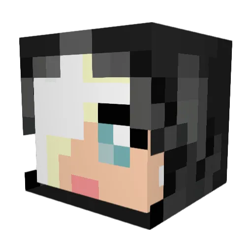 Ookamii Minecraft avatar head, 3D render