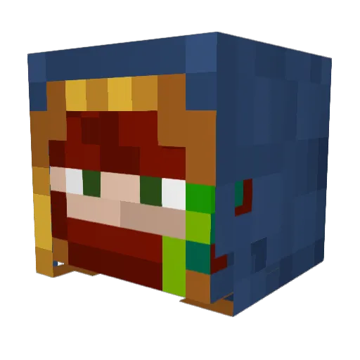 Oolleegg Minecraft avatar head, 3D render