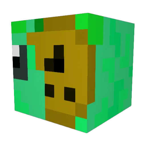 Ooltatertot Minecraft avatar head, 3D render