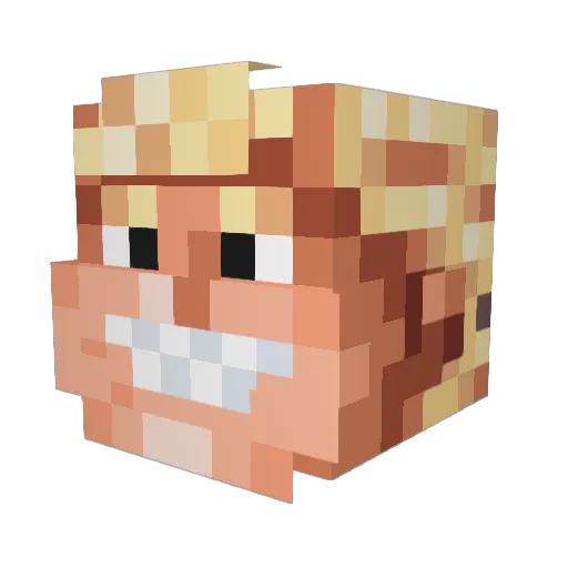 Oopis Minecraft avatar head, 3D render
