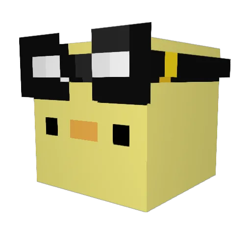 Oopsieheimer Minecraft avatar head, 3D render