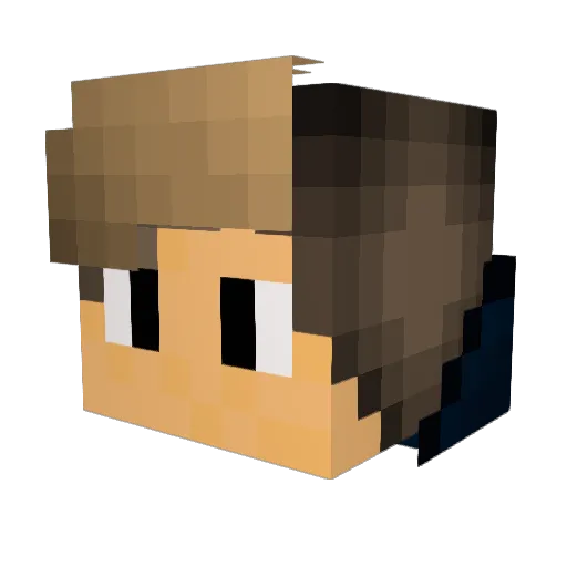 Oopsy2Late Minecraft avatar head, 3D render