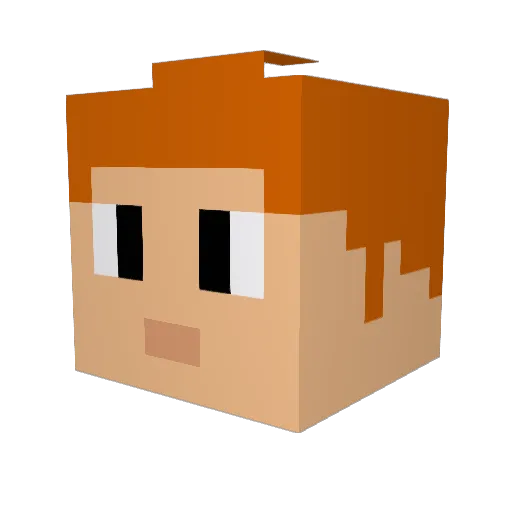 Ooralis Minecraft avatar head, 3D render