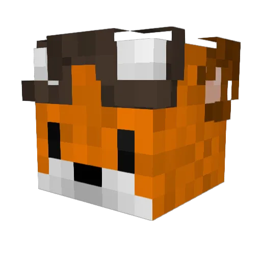 OpFox Minecraft avatar head, 3D render
