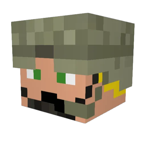 OpGold Minecraft avatar head, 3D render