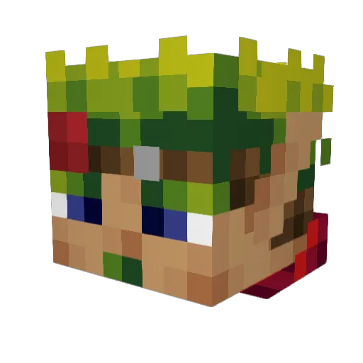 OpTeeMystic Minecraft avatar head, 3D render