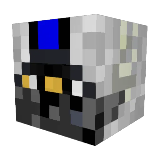OpTicBluee Minecraft avatar head, 3D render
